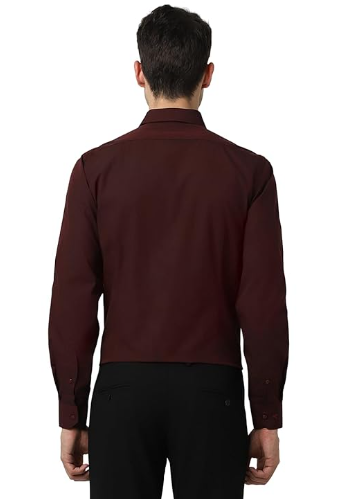 Marron- Cotton Solid Shirts For Men