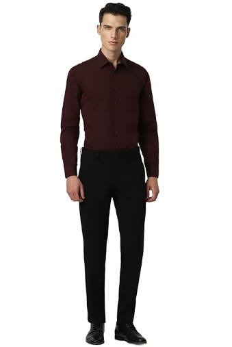 Marron- Cotton Solid Shirts For Men