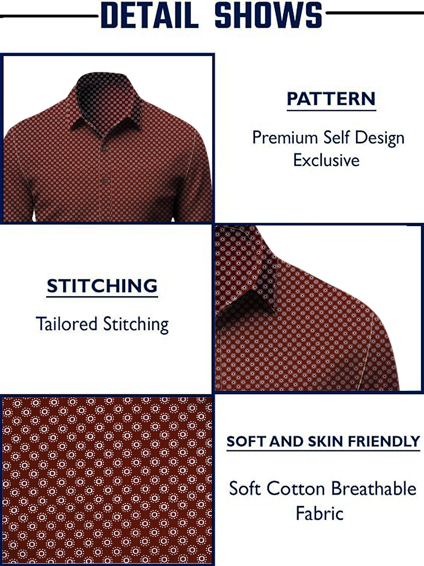 Marron Premium Printed Casual Shirt