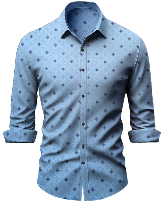 CAROLINA BLUE DOBBY TEXTURED PREMIUM GIZA COTTON SHIRT