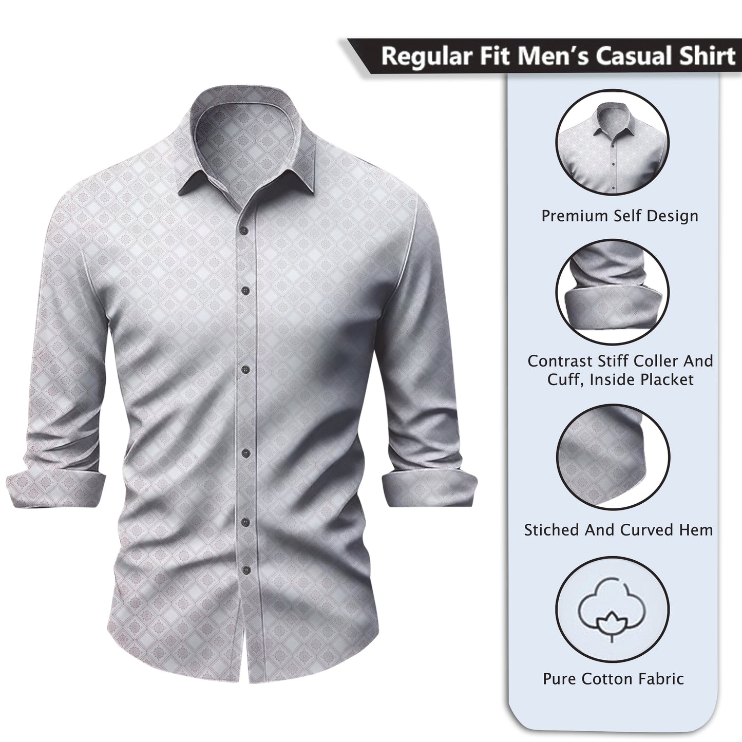 Men Slim Fit Solid WHITE Casual Shirt