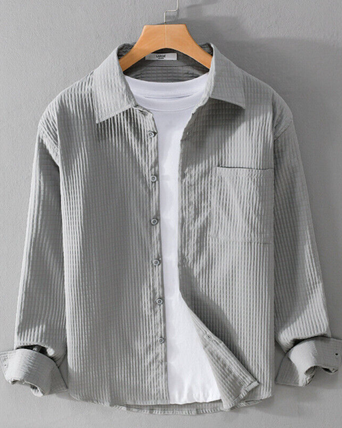 Japanese Solid Grey Color Loose Fashion Casual Shirt